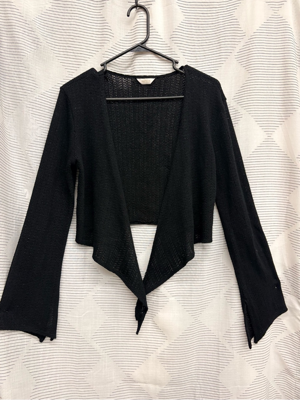 Matty M Witchy Black Open-Front Cropped Cardigan